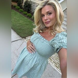 Hill House Sage Green Ruffle Dress